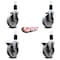 Service Caster 5'' Semi Steel Wheel Swivel 1-1/2'' Expanding Stem Caster Set 2 Brakes, 4PK SCC-EX20S515-SSR-2-PLB-2-112 - alternate 3